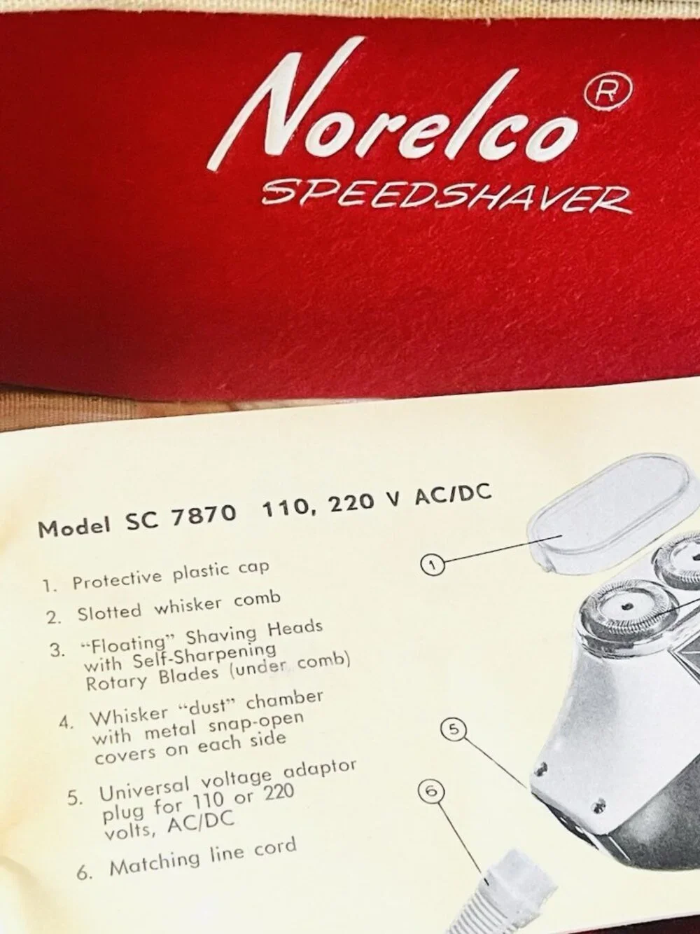 MCM 50s 60s Norelco Speedshaver SC7870 Floating Heads Electric Razor Holland
